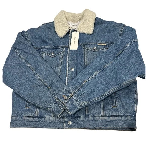 Calvin Klein Trucker Jacket in Casper Blue NWT - Picture 3 of 11